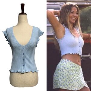 Urban Outfitters • Out From Under Ida Seamless Top Blue XL NWT ASO Sarah Cameron